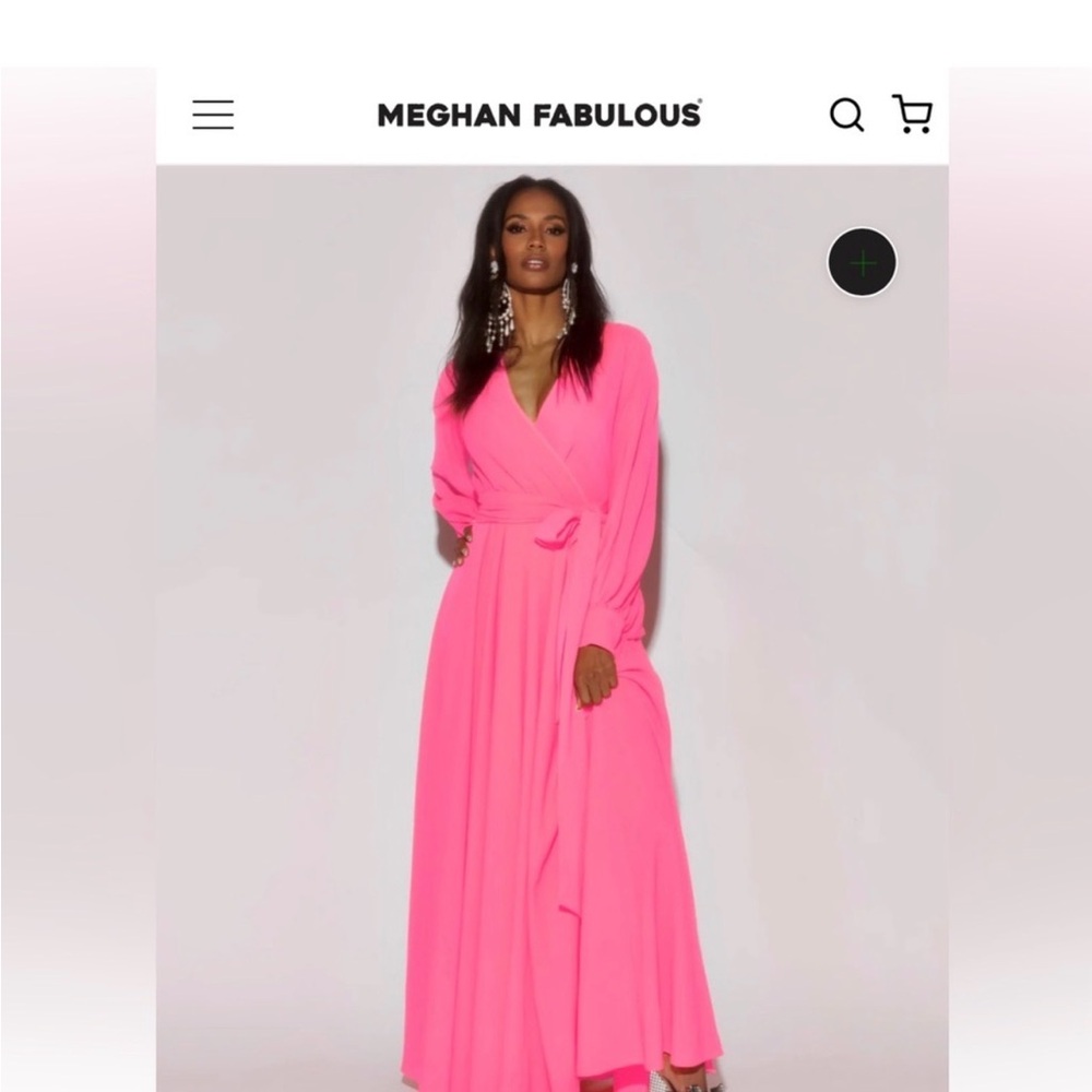 Meghan LA Vibrant Pink Long Sleeve Dress